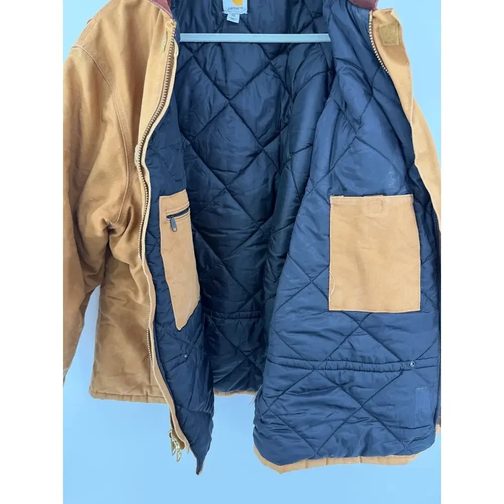 Cotton duck canvas jacket, Carhartt, quilted lined with corduroy collar